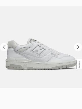 New Balance 550 White/Light Gray Leather Sneaker